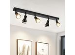 Zmh Plafoniera Led 5 Fiamme Nere Plafoniera Spot GU10 Lampada Da Parete Orientabile In Metallo Per Corridoio Soggiorno Cucina Piazza Senza Lampadine