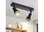 Zmh Led Plafoniera 2 Fiamme Nere Plafoniera Spot GU10 Orientabile Faretto Da Parete Spot Da Soffitto Interni Per Corridoio Soggiorno Cucina Senza Lampadine