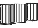Vidaxl Cancelletto Per Cani 6 Pezzi Con Porta Pieghevole Nero 300 Cm In Legno Di Pioppo