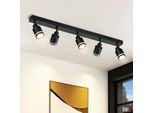 Zmh Plafoniera A Led Nera A 5 Fiamme GU10 Orientabile In Metallo Per Corridoio Soggiorno Camera Da Letto Per Bambini, Senza Lampadine