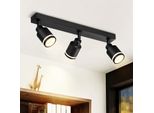 Zmh Led Plafoniera Nera Faretto 3 Fiamme Plafoniera GU10 Orientabile Faretto Da Parete In Metallo Per Corridoio Cucina Camera Da Letto, Senza Lampadine