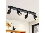 Zmh Led Plafoniera Nera A 4 Fiamme GU10 Orientabile In Metallo Per Corridoio Soggiorno Camera Da Letto Bambini, Senza Lampadine