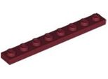 Piastra Lego® 1X8 3460 - 10 Pezzi Rosso Scuro
