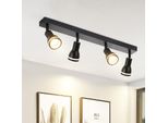 Zmh Plafoniera A Led 4 Fiamme Nere Plafoniera Spot GU10 Lampada Da Parete Orientabile Per Interni In Metallo Per Corridoio Soggiorno Cucina Camera Da Letto, Senza Lampadina