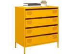 Maison Exclusive - Credenza Giallo Senape 68X39X73,5 Cm Acciaio Laminato A Freddo