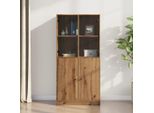 Vidaxl Credenza Con Ante In Rovere Artigianale 68X37X142 Cm Materiale A Base Di Legno
