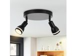 Zmh Led Plafoniera Nera Faretto Da Soffitto 2 Fiamme Plafoniera GU10 Faretto Da Parete Orientabile Per Corridoio Soggiorno Cucina Lampada Da Corridoio Senza Lampadina