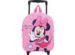 Disney Minnie Mouse Valigia Trolley Zaino Scuola Rosa Con Ruote E Cinghie Regolabili