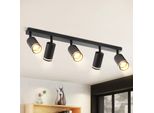 Zmh Led Plafoniera 5 Fiamme GU10 Nero Illuminazione Plafoniera Industriale Vintage Faretti Orientabili Per Corridoio Sala Da Pranzo Senza Lampadine