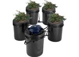 Vevor Rdwc Sistema Di Coltivazione Idroponica, Kit Di Coltivazione Idroponica Con Gocciolatore Superiore, Coltura A Ricircolo D'acqua Profonda, 4 Fibbie E 1 Serbatoio, Con Pompa D'aria E Indicatore Di Livello Dell'acqua Per Ortaggi A Foglia