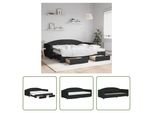 The Living Store Letto Allungabile Con Cassetti Nero 90X200 Cm Tessuto