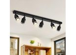 Zmh Plafoniera Led 6 Faretto Da Soffitto A Fiamma: Spot Neri GU10 Orientabili In Metallo Per Zona Giorno Cucina, Senza Lampadine