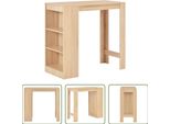 The Living Store Tavolo Da Bar Con Ripiano In Rovere Marrone 110X50X103 Cm