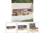 The Living Store Set Da Giardino 7 Pezzi Con Cuscini In Legno Massiccio Di Acacia