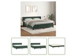 The Living Store Letto A Molle Con Materasso Verde Scuro 160X200 Cm In Velluto