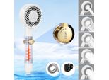 Zmh Doccia A Mano Con Tubo Flessibile Da 1,5 M Soffione Doccia Bianco A Risparmio D'acqua Con Doccetta A 3 Getti Supporto Per Soffione Doccia Ad Alta Pressione Ad Alta Efficienza Energetica