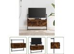 The Living Store Mobile Tv A Parete In Rovere Fumé 60,5X30X51 Cm Materiale In Legno