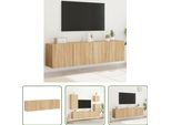 The Living Store Pareti Tv 2 Pezzi Rovere Sonoma 80X30X41 Cm