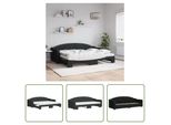 The Living Store Lettino Allungabile Con Materassi Nero 80X200 Cm In Tessuto
