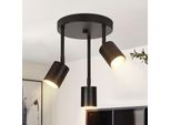 Zmh Faretto Da Soffitto Nero Lampada Da Soffitto 3 Fiamme Orientabili Led GU10 350° Spot Da Soffitto Lampada Da Corridoio Con Spot Faretto Per Cucina Corridoio Soggiorno (Senza Lampadina)