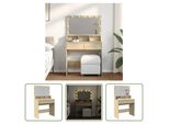 The Living Store Comodino Con Illuminazione Led Rovere Sonoma 80X41X134,5 Cm