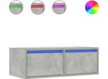 Mobile Tv Vidaxl Con Luci Led Grigio Cemento 75X35,5X25 Cm