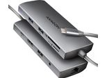 Axagon Axagon HMC-8HLSA Dock/Replicatore Di Porte Per Computer Portatili Usb 3.2 Gen 1 (3.1 Gen 1) Cablato Type-C Grigio