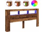 Testata Led In Legno Di Recupero 200X18,5X103,5 Cm Materiale A Base Di Legno