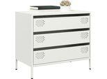 Vidaxl Credenza Bianca 68X39X58,5 Cm Acciaio Laminato A Freddo