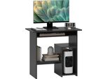 Scrivania Per Computer Homcom, Scrivania Con Vani E Ripiani Aperti, Scrivania Per Ufficio, Scrivania Per Bambini, Scrivania Per Pc Per Ufficio, Studio, 80 X 45 X 75 Cm, Nero