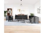 Vidaxl Set Di Divani Chesterfield A 3 Pezzi In Similcuoio Nera