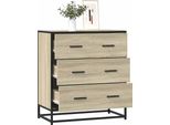Vidaxl Credenza Rovere Sonoma 68X35X76 Cm Materiale A Base Di Legno E Metallo