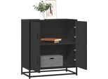 Syfax™ Credenza Rovere Nera 68X35X76 Cm In Legno Multistrato