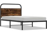 Vidaxl Struttura Letto Senza Materasso 107X203 Cm Rovere Fumé Materiale A Base Di Legno