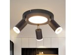 Zmh Plafoniera Faretto Da Soffitto A Led 3 Fiamme GU10 - Lampada Per Camera Da Letto 3000K Lampada Da Cucina Nera Faretto Da Soffitto 20W Orientabile Lampada Da Corridoio In Metallo Per Cucina