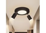 Zmh Faretto A Soffitto Faretto A Soffitto A Led GU10 2 Fiamme Soffitto Nero 3000K Bianco Caldo 20W Camera Da Letto Orientabile 350°