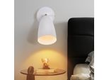 Zmh Lampada Da Parete Per Interni GU10 - Lampada Da Camera Da Letto Luci Da Parete Moderno Bianco Corridoio Faretto Da Parete Orientabile Metallo Lampada Da Cucina Luce Da Parete Per Soggiorno Cucina - Senza Lampadina