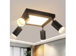Zmh Lampada Da Soffitto A Led 4 Fiamme Soffitto Spot GU10 - Camera Da Letto Lampada 3000K Nero Lampada Da Cucina 20W Soffitto Faretto Orientabile