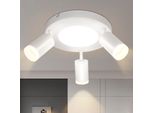 Zmh Plafoniera Faretto Da Soffitto A Led 3 Fiamme GU10 - Camera Da Letto Lampada 3000K Bianco Lampada Da Cucina Faretto Da Soffitto 20W Orientabile Lampada Da Corridoio Metallo