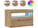 Mobile Tv Con Luci Led Rovere Artisan 60X35X40 Cm