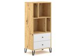 "Bilbao"" Scaffale A Parete Indipendente / Libreria In Rovere Artisan / Bianco 63,4 X 40 X 135,2 Cm"