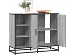 Pratica Credenza Vetrina Grigio Sonoma 92X35X76 Cm Legno Composito - Cassettiere ,Mobili Design 6255454 1Pacco
