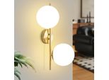 Zmh Lampada Da Parete Per Interni Lampada Da Parete Per Camera Da Letto - Lampada Da Corridoio Per Scale Illuminazione A Parete D'epoca 2 Paralume In Vetro A Fiamma Lampade Da Parete D'oro Illuminazione Moderna E27 Per Corridoio Soggiorno Parete Letto Max.25W (Senza Lampadina)