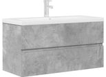 Syfax™ Set Mobili Da Bagno 2 Pz Grigio Cemento In Legno Multistrato