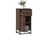 Bei Cloris Vetrina Credenza Aspetto Rovere Marrone 35,5X35X76 Cm Materiale Legno Metallo - Cassettiere Nuovo8527011 1Pacco