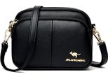 Camerazar Elegante Borsa A Tracolla Da Donna In Ecopelle Rigida, Finiture Dorate, 20X14X9 Cm