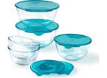 Pyrex Pyrex - Ciotola Per Mescolare Prep & Store Con Coperchio 5 Pezzi - Trasparente - Vetro Borosilicato