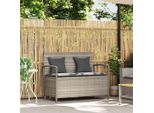 Vidaxl Panca Da Giardino Con Contenitore E Cuscini In Rattan Grigio Chiaro