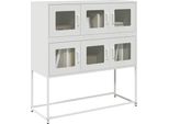 Vidaxl Credenza Bianca 100,5X39X107 Cm Acciaio Laminato A Freddo