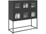 Vidaxl Credenza Nera 100,5X39X107 Cm Acciaio Laminato A Freddo